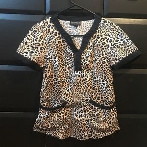Cheetah scrub top